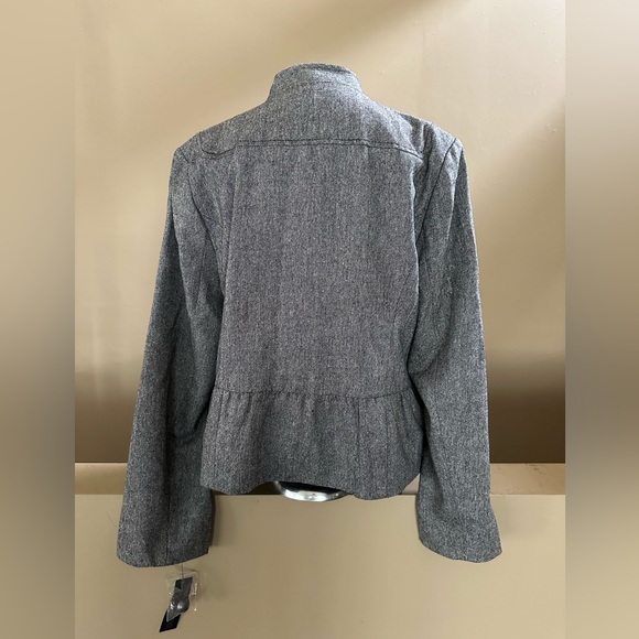 NWT APT 9 Blazer Jacket Black and White Tweed Peplum Lined Lightweight - Picture 5 of 11